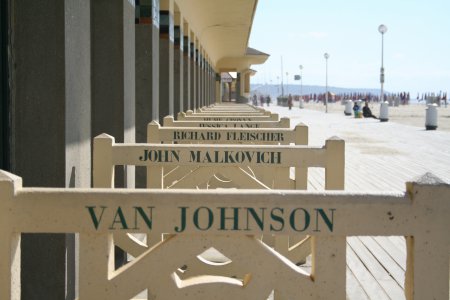 The old changing rooms on the beach Deauville